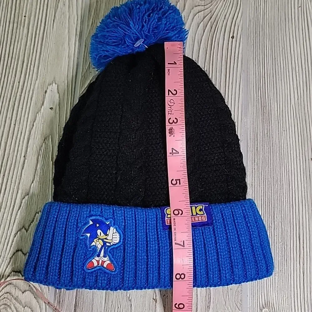 Sonic The Hedgehog Winter Knit Beanie Hat With Pom One Size Fits Most